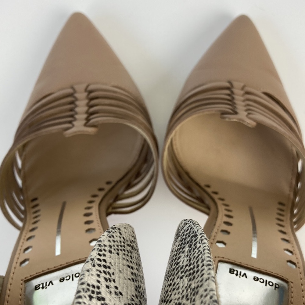 Dolce Vita Tan & Snakeskin Point Toe Stiletto - Picture 8 of 13